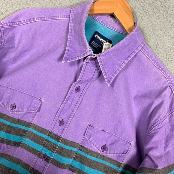 Wrangler Other - Vintage Wrangler Brushpopper Shirt Men's 19/37 Cowboy Striped VTG 80s 90s EUC